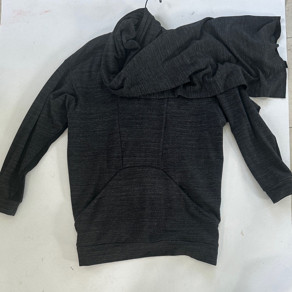 H by Halston Charcoal Gray pullover with scarf, detail attached